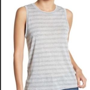 Michael Stars Grey Stripe Sleeveless Top